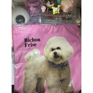 Bichon frise totebag pink zipper cute Original