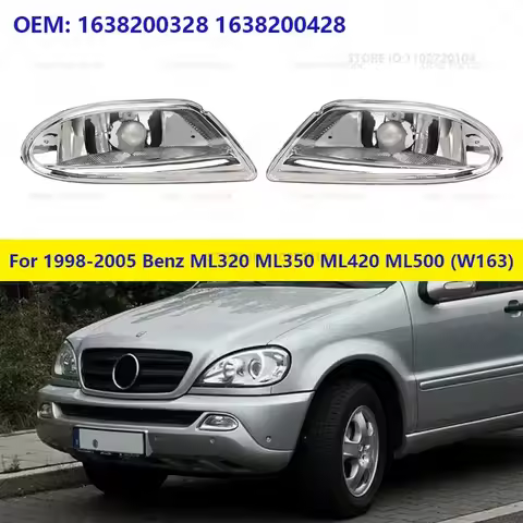 For 1998-2005 Mercedes-Benz ML320 ML350 ML420 ML500 (W163) Front Bumper Fog Light Lamp (Without Bulb