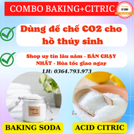 [1kg citric acid+ 1kg baking soda] Combo 2Kg nguyên liệu chế CO2 cho bể cá- Baking Soda- Bột Chanh c