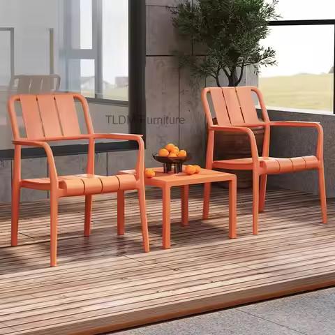 Nordic Patio Bistro Set Foldable Plastic Chair Table Balcony TikTok Viral Outdoor Furniture for Balc