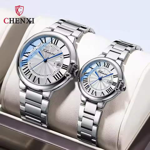 CHENXI 039 Ladies Silver Watches Woman Men Business Wristwatch G Fashion Stainless Steel Silver Watc