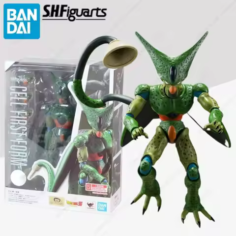Original Bandai Genuine Dragon Ball Z Model Kit SHF Cell First Form Anime Figures Model Kits Action 