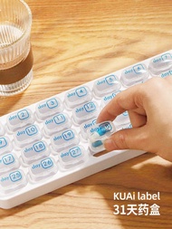Small Pill Box 31 Days Portable Small Size Mini 30 Days Pill Pill Packing One Month Portable Medicin