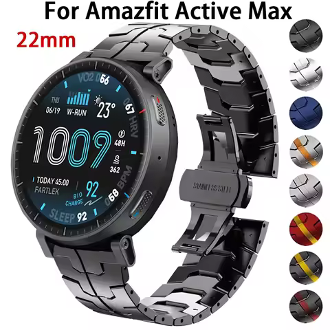 22mm Metal Strap For Amazfit Active Max Stianless Steel Wrist Amazfit Bip 6 5 GTR 4 3 2 Stratos 3 He