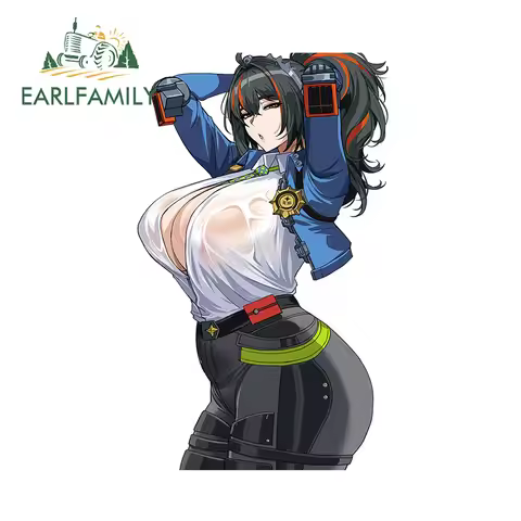 EARLFAMILY 13cm x 7.8cm Zenless Zone Zero Succubus Waifu Car Stickers Huge Breasts Transparent Cloth