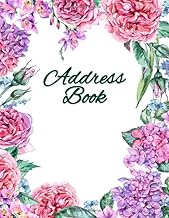 Address Book: Hydrangea & Rose Address Book - Large Print - Telephone Address Books for Women and Se