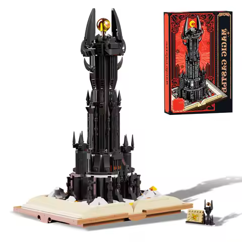 Lord of The Rings Castle Building Blocks Toys,Creator Architecture Dark Tower Magic Book Building Se