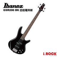 【i.ROCK 愛樂客】Ibanez GIO GSR200 BK 亮光黑 電貝斯 PJ Bass 公司貨