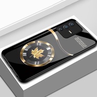 Casing hp For VIVO V23 5G V23i 5G V23E 4G V23E 5G Y75 Case Maple Pattern Casing HP Case Hard Glass S