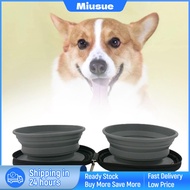 Miusue Dog Travel Bowls Foldable 2 in 1 Pet Feeding Pet Bowls Food and Water Bowls Travel Set for Camping Traveling Outdoor Hiking Dogs