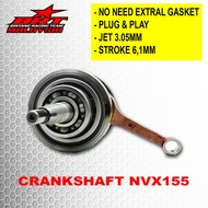 BRT CRANKSHAFT Jet Rod 3.05mm Total 6.1MM New UPGRADE VERSION For NVX155 V1/V2 & NMAX155 V2