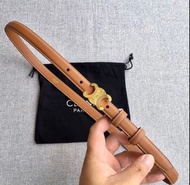 🍋 CELINE賽琳 簡約休閒平扣牛皮皮帶 女款 棕色 寬1.8cm