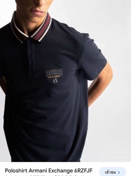 Armani Exchange Short Sleeved Polo T Shirt Navy เสื้อโปโลเชิ้ต แขนสั้น ผู้ชาย อาร์มานี่ เอ็กซ์เชนจ์ 