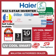 HAIER R32 5-STAR Inverter Air-conditioner UV COOL SMART Inverter Aircond 1.0HP 1.5HP 2.0HP 2.5HP