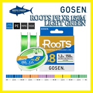 GOSEN ROOTS PE X8 LIGHT GREEN 14LB 16LB 20LB 25LB 30LB 35LB fishing line PEx8 braided line 150m