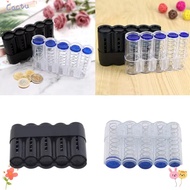CACTU Euro Coin Dispenser, Plastic Large Capacity Coin Storage Box, Transparent Coin Purse