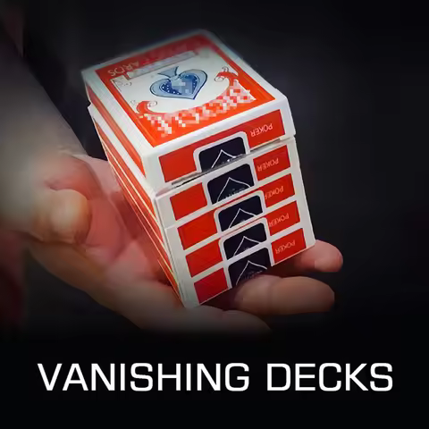 Vanishing Decks (Red/Blue) Magic Tricks Multiple Decks Vanishes into One Deck Magia Close Up Illusio