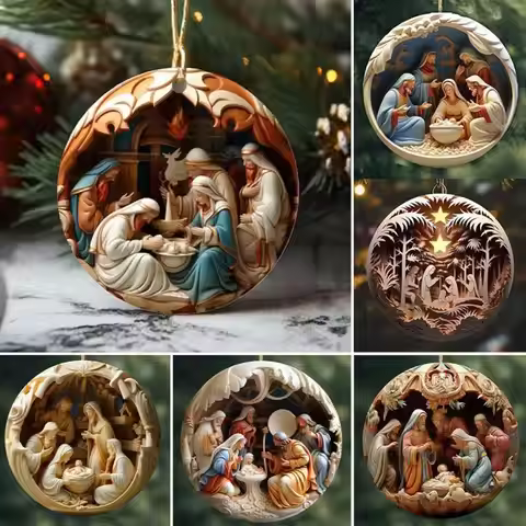Jesus Ornament High-Quality Christmas Pendant Christmas Keepsake Transparent Birth Of Jesus Decor Fo