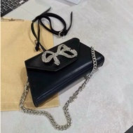 túi xách cao cấp hàng thiết kế với điểm nhấn nơ đá siêu xinh , túi siêu sang ( túi xách quảng châu l