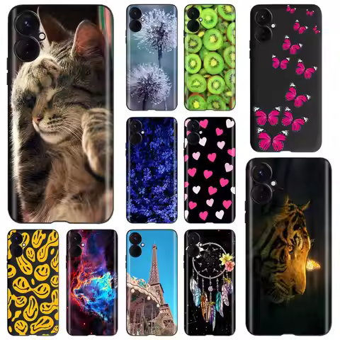 Case For Tecno Spark 9 Pro Soft Silicon Black Color Phone Cover For Tecno Spark 9T KH6 Cute Bumper C