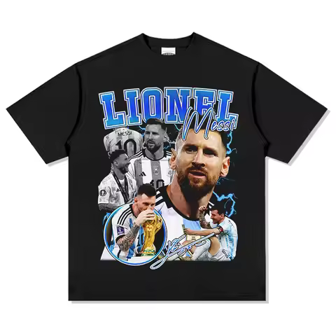 Messi 2022 Argentina men's cotton Tshirt football jersey champion Commemorative shirt Summer Unisex 