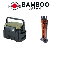 MEIHO VS-7055N Fishing Tackle Box & Rod Stand Light Set (Clear Black)