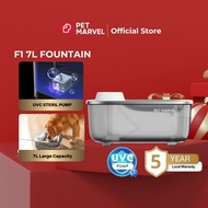 PET MARVEL Gray Whale F1 Wired UVC Pet Automatic Water Fountain 7L Cat Dog Water Dispenser Feeder