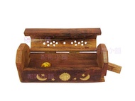 Indian Handmade Thread Incense Box & Tower Two-In-One Log Color With Lid--Gonesh Can Be Used [Tongto