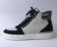 念鞋P871】DKNY 真皮加布厚底高筒休閒鞋 US11(27.5cm)大腳,大尺,大呎