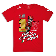 เสื้อยืด 2023 DUCATI T-SHIRT Pecco World MotoGP Champion
