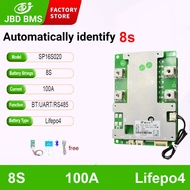 JBD BMS 16S 48V Lifepo4 8S 24V 60A 100A ระบบตัวจัดการแบตเตอรี่ BT UART RS485กล่องไวไฟชาร์จพลังแสงอาท