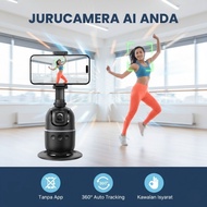 Content Creator Gimbal P03 360° AI Face Tracking Tanpa App Selfie Stick Untuk Rakaman Video TikTok L