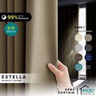KKBS CURTAIN Estella 90-99% Blackout Curtain Ready Made Hook & Eyelet - Page 1