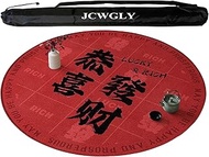 Soft Crystal Velvet Round Mahjong Mat With Carrying Bag, Non-slip And Noise-reducing Table Cover For