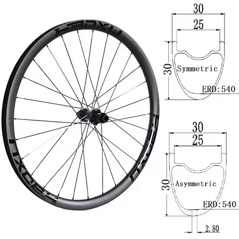 27.5inch Flyweight Carbon MTB 650B Wheelset Symmetry Asymmetry Tubeless 27 30 Wide 24mm Deep Mountai