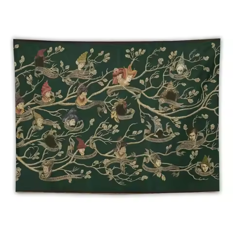 Noble House of Black Family Tree Tapestry Aesthetics For Room Christmas Decoration Tapestry