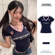 American Retro Short Sleeve T-Shirt - Y2K Print, Slim Fit, Trendy Look