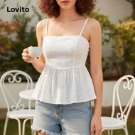 Lovito Women's Summer/Spring Ruffle Hem Tank Top L109MD321