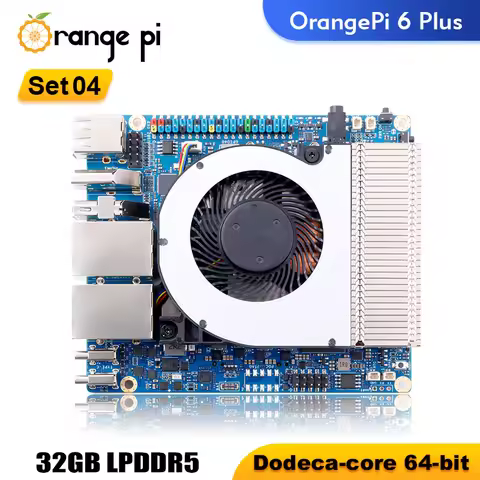 Orange Pi 6 Plus 16gb 32gb Ddr5 Development Board Cix cd8180/cd8160 Soc 2xm.2 key-m 45tops 5g Ethern