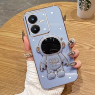 Soft Case VIVO Y22 Y22S Astronaut Plating Folding Phone Case