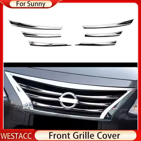 Car Front Grille Bumper Cover for Nissan Sunny Versa Latio Almera 2015 2016 2017 2018 Grill Strip Tr