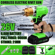 26V Electric Blind Rivet Guns 21 mm Insert Nut Pull Riveting Tool With LED Lighit With 1/2 Battery 9