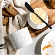 Sweejar White Ceramic Butter Crock