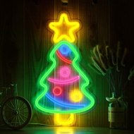 Rainbow Christmas tree Neon Sign Light Wall Decor Art Neon LED Lamp Home Decoration Bedroom Christmas Valentine 's Day Party