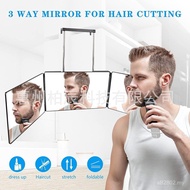 Makeup Mirror Mirror Retractable Three-Way Self-Tri-Folding Mirror Folding Haircut 3 Folding Haircut