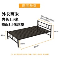 ST-🚢Iron Bed Double1.5M Dormitory Student Bed1.2M Single-Layer Metal-Frame Bed Apartment Adult Staff Single Bed