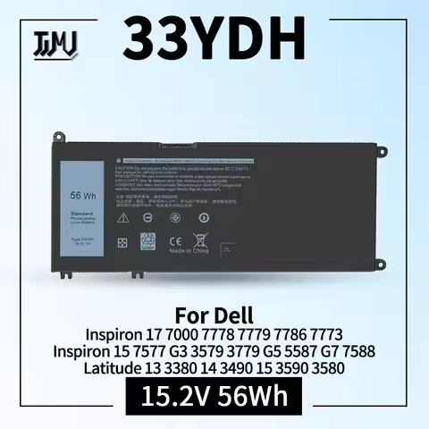 33YDH Battery for Dell Inspiron 17 7000 7778 7773 15 7577 G3 3579 3779 G5 5587 G7 7588 Latitude 13 3