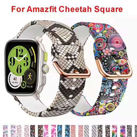 20 22mm Printing Silicone Strap For Amazfit Cheetah Square Sport For Amazfit Active 2/Cheetah Round/