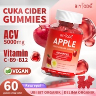 BIYODE Apple Cider Vinegar Gummies Vegan Halal Detox Vitamin B9 + B12 Suplemen 60 Gummies