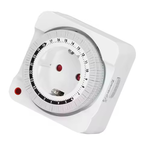 Timer Socket Mechanical 230V EU Plug 24 Hour 15 Minute Increment Automatic Countdown Outlet Timer fo